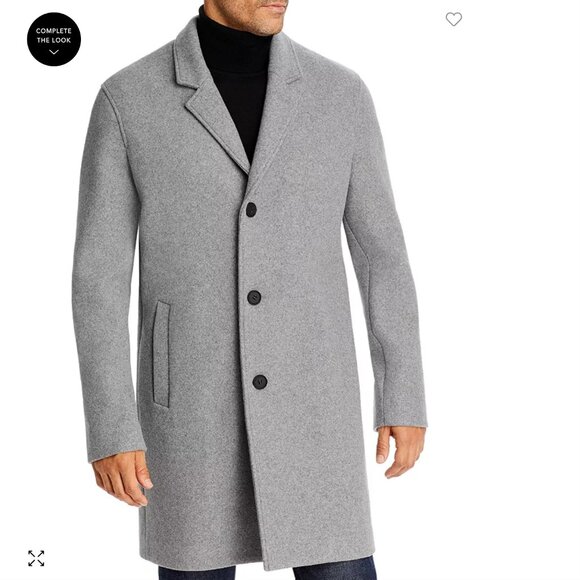 Men's Cole Haan Signature Single-Breasted Wool Blend Top Coat Size M